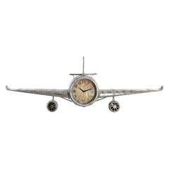 Wanduhr DKD Home Decor Flugzeug Metall Kristall (141 x 20 x 46.5 cm)