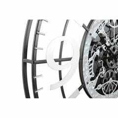 Wall Clock DKD Home Decor Silver Black Iron (80 x 7 x 80 cm)