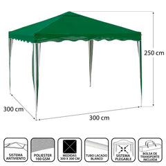 Pergola Polyester Steel 300 x 300 x 250 cm