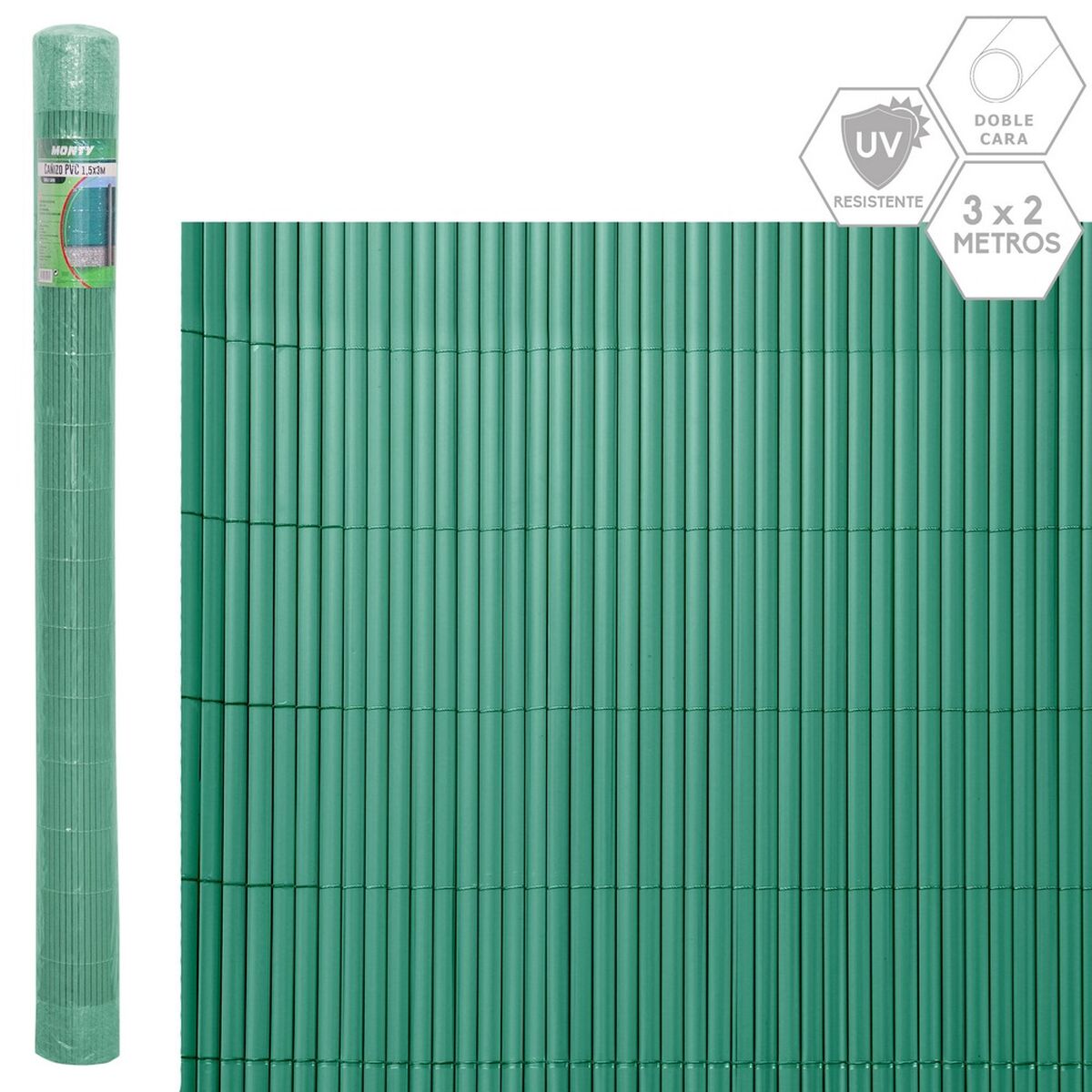 Garden Fence Green PVC 1 x 300 x 200 cm