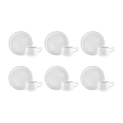 Karaca Streamline Hole Tea Cup Set for 6 Person, 200ml