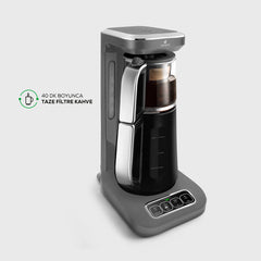 Karaca Caysever Robotea Pro 4 en 1 Tam Otomatik Konusan Cay y Filtre Kahve Makinesi Gri 