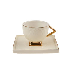 Karaca Art Deco Cream 2 Person Coffee Cup Set