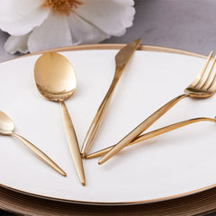 Karaca Lisbon 30 Pieces Gold Cutlery Set for 6 Person