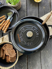 Lava Cast Round Casserole Black 24 cm  LV Y TC 24 K2-4,47 litre