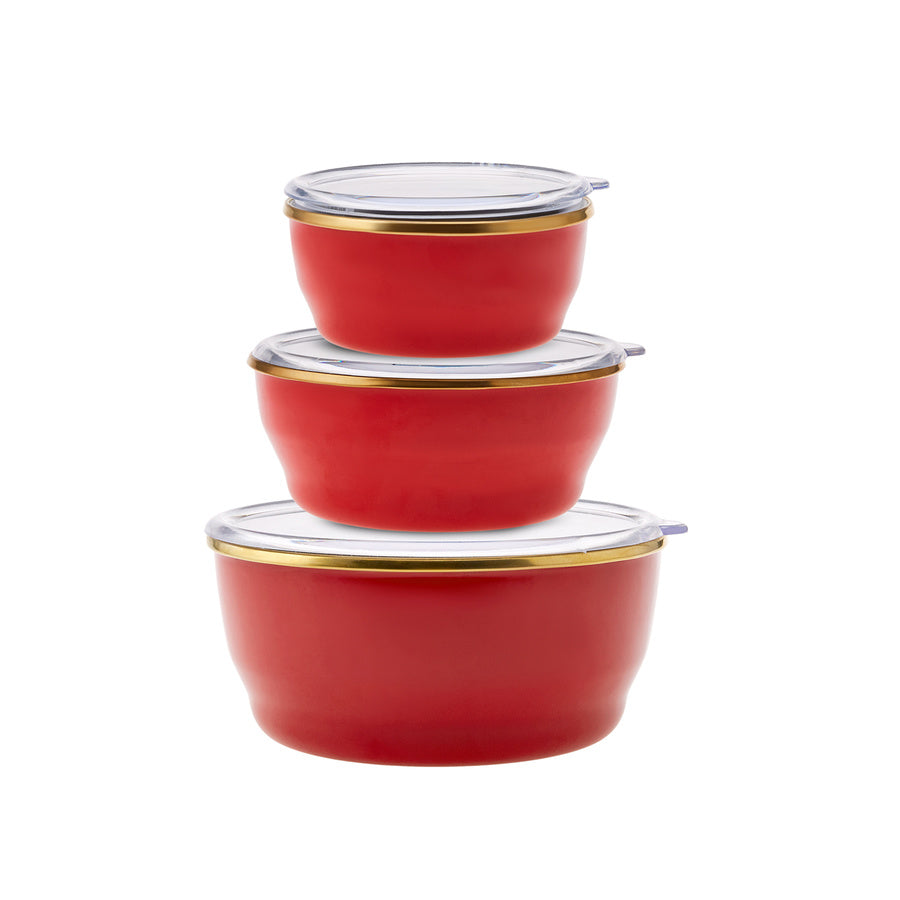 Karaca Troy 3 Pcs Storage Container Red