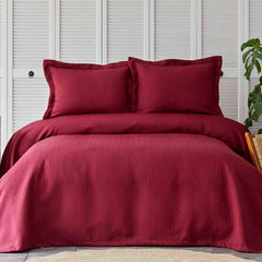 Karaca Home Charm Bold Claret Red Double Bedspread Set