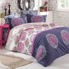 OSKAR BLUE RANFORCE QUILT COVER SET