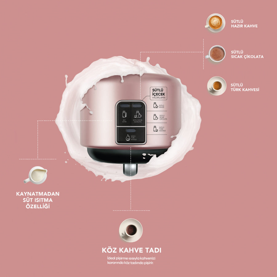 Karaca Hatır Mod Milk Turkish Coffee Machine Rosegold