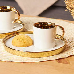 Karaca Levin White Set of 2 Coffee Cups 100 ml