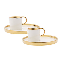 Karaca Levin White Set of 2 Coffee Cups 100 ml