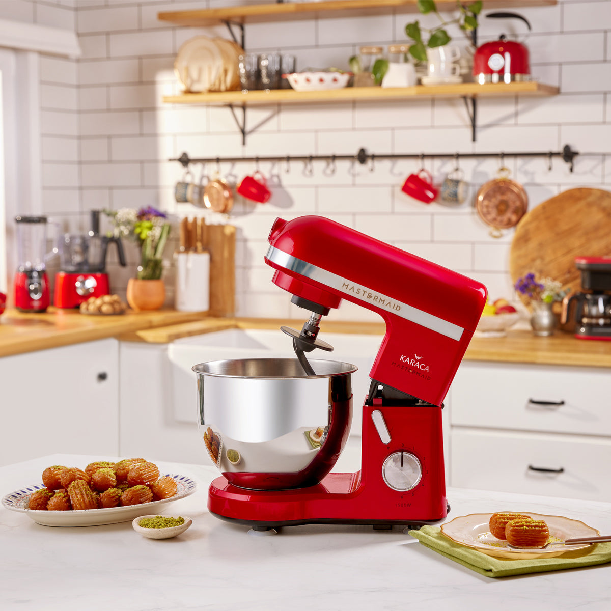 Batteur sur socle Karaca Mastermaid Chef Imperial Red 1500W 5 Lt