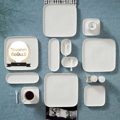 Karaca Cubique Juego de desayuno/servicio de porcelana para 6 personas, 35 piezas