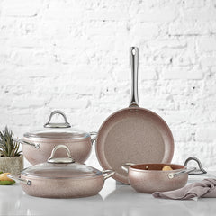 Karaca Avanos Rose Bio Granite 7 Piece Cookware Set
