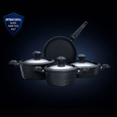 Karaca Bio Diamond Antibacterial 7 Piece Cookware Set with Handle and Induction Base