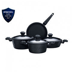 Karaca Bio Diamond Antibacterial 7 Piece Cookware Set with Handle and Induction Base
