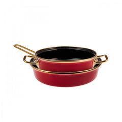 Karaca Retro Enamel Red Frying Pan Set
