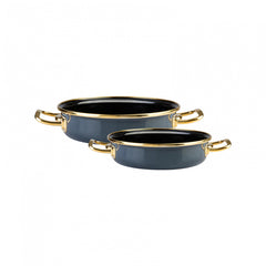 Karaca Retro Enamel Set of 2 Anthracite