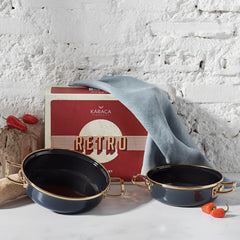 Karaca Retro Enamel Set of 2 Anthracite