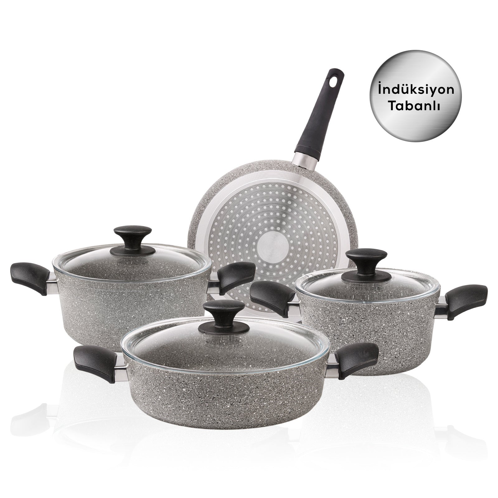 Karaca Biogranit Gray New 7 Piece Cookware Set –