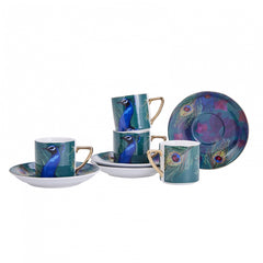 Karaca Peacock Set of 4 Coffee Cups 90 ml
