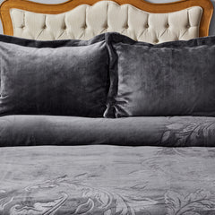 Karaca Home Madelin Anthracite Embos Double Bedspread Set