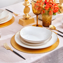Karaca Middle Streamline Gold 56 Pieces 12 Person Dinnerware
