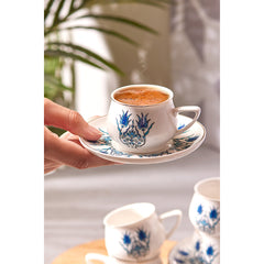 Karaca İznik Yeni Form 6 Kişilik Kahve Fincan Takımı