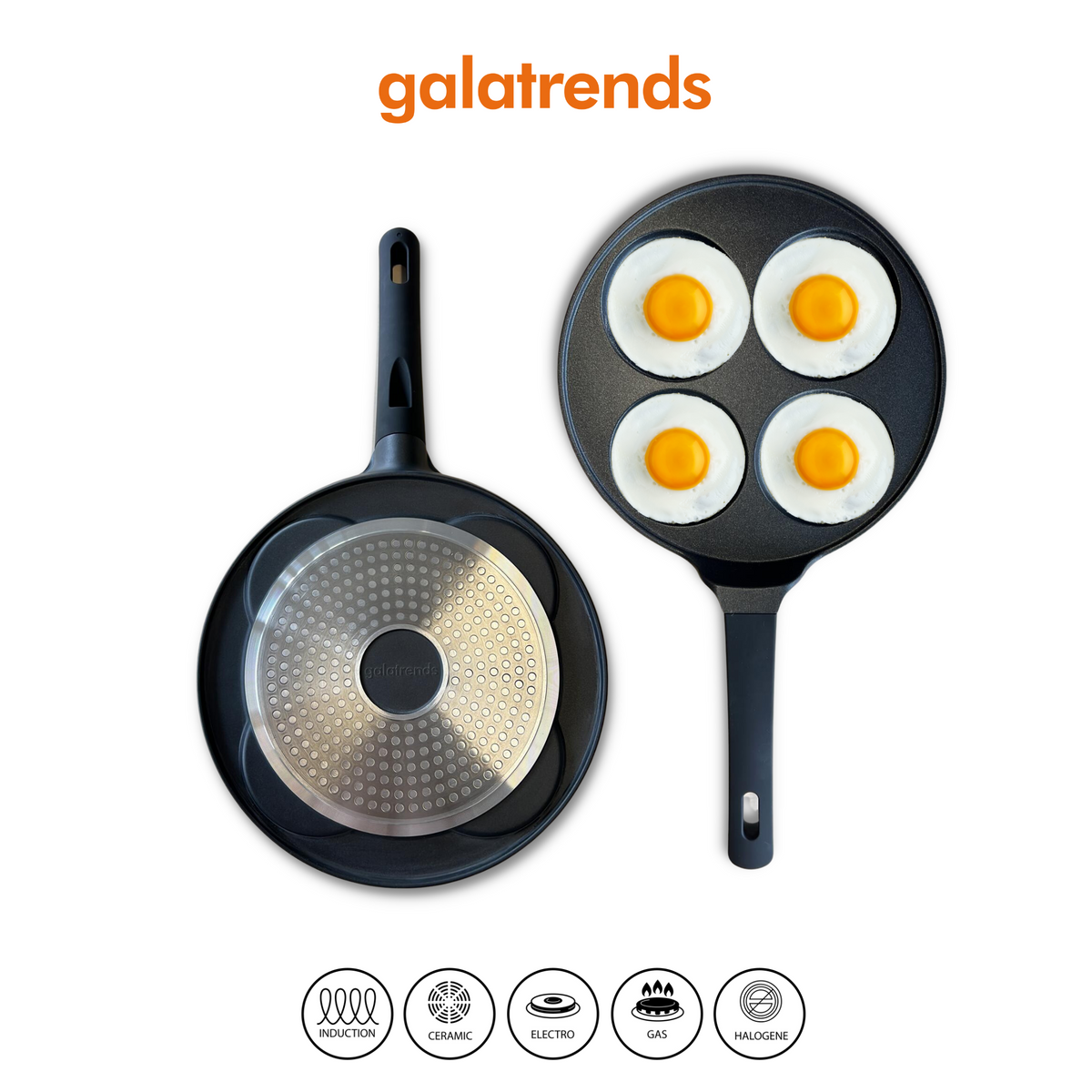 PANNEKOEKENPAN MET 4 GATEN