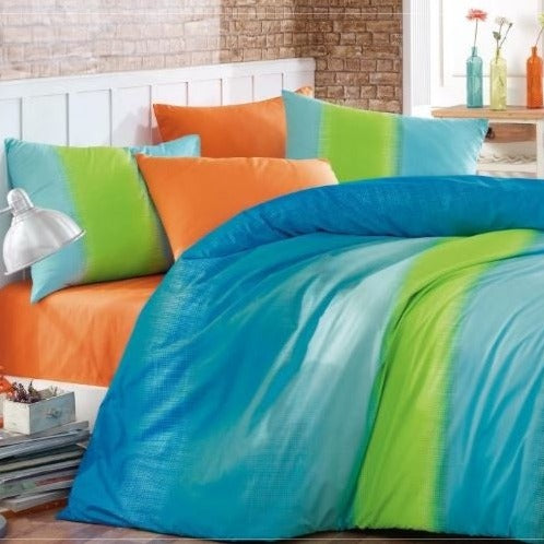 COLORFUL BLUE RANFORCE DUVET COVER SET