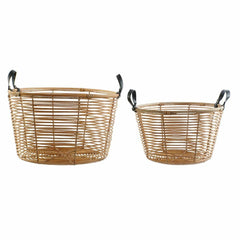 Basket set DKD Home Decor 51 x 51 x 31 cm Natural Brown