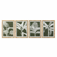 Painting DKD Home Decor Palms 50 x 2 x 70 cm Tropical (4 Pieces)