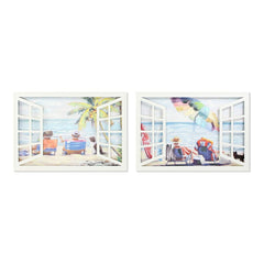Cadre DKD Home Decor Window 120 x 4,5 x 80 cm méditerranéen (2 Unités)