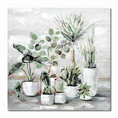 Painting DKD Home Decor 80 x 3 x 80 cm Plant pot Scandinavian (4 Pieces)