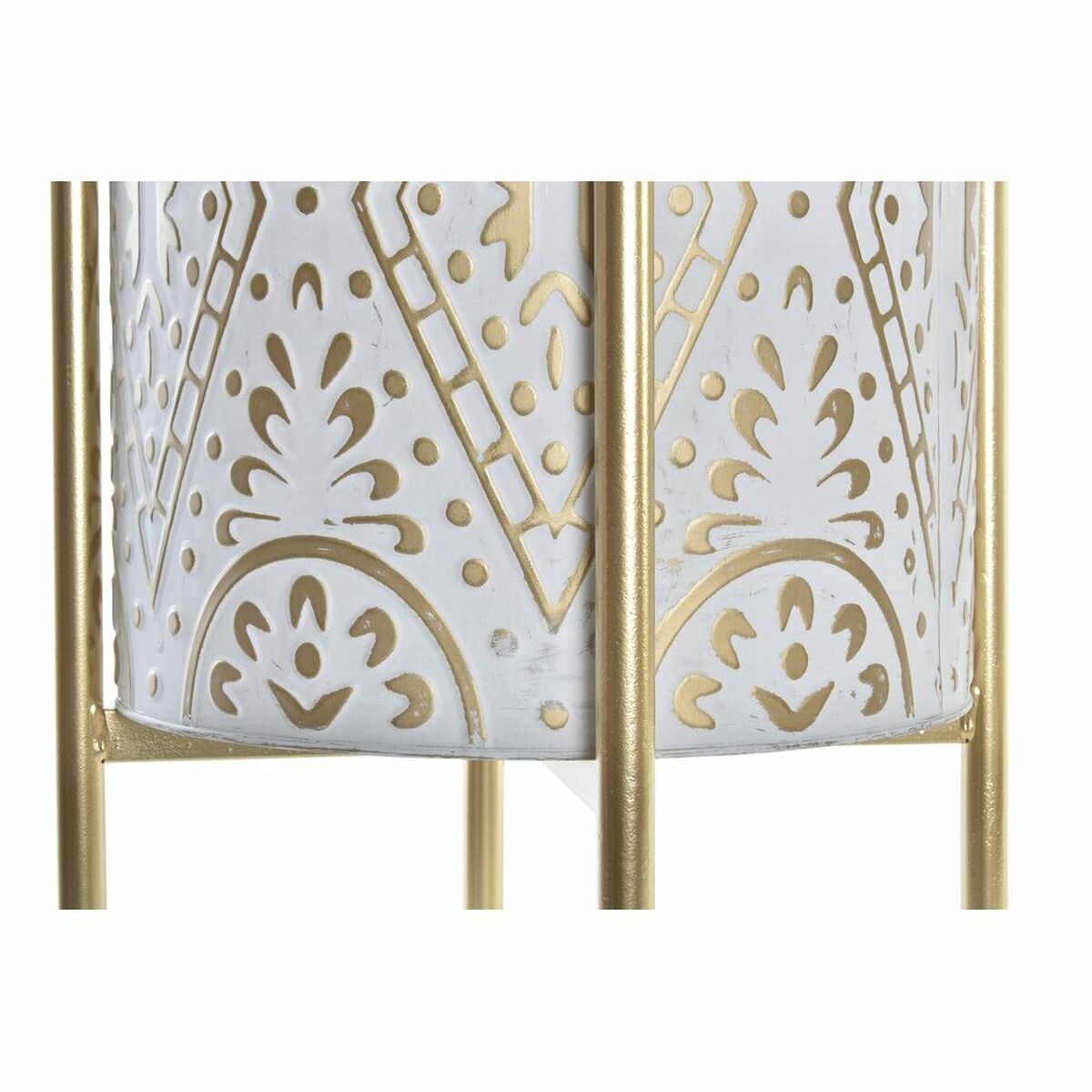 Set of pots DKD Home Decor Golden Metal White Arab (35 x 35 x 58 cm)