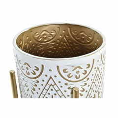 Set of pots DKD Home Decor Golden Metal White Arab (35 x 35 x 58 cm)