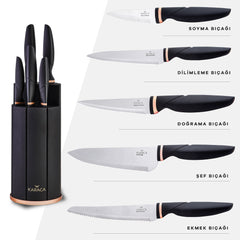 Karaca Proofcut 6-teiliges schwarzes Messerset