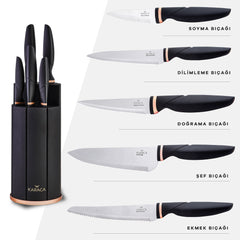 Karaca Proofcut 6 Piece Black Knife Set