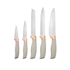 Karaca Gusto Creme 12-teiliges Messer-/Schneidebrett-Set