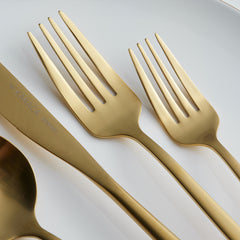 Karaca Orion Matte Gold 30 Pieces 6 Person Cutlery Set
