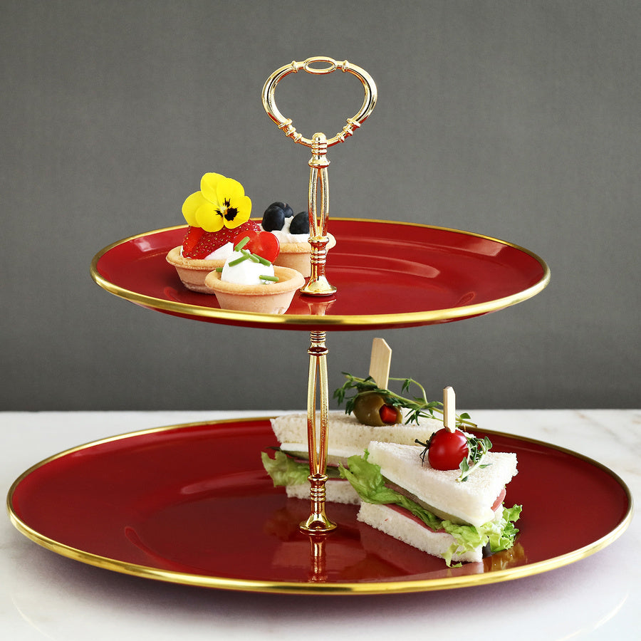 Karaca Troy Layered Cookie Holder Red