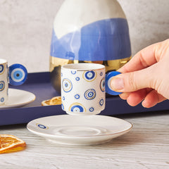 Karaca Yek Set van 2 Porseleinen Koffiekopjes 75 ml