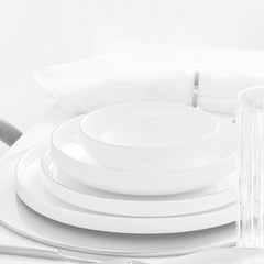 Karaca Streamline New Saturn Platinum 59 Pieces 12 Person Porcelain Dinnerware