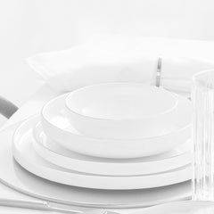 Karaca Streamline New Saturn Platinum 59 Pieces 12 Person Porcelain Dinnerware