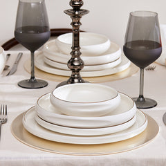 Karaca Streamline Sunset Gold 59 Pieces 12 Person Porcelain Dinnerware