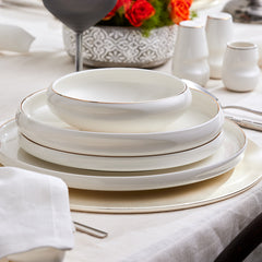 Karaca Streamline Sunset Gold 59 Pieces 12 Person Porcelain Dinnerware