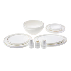 Karaca Streamline Sunset Gold 59 Pieces 12 Person Porcelain Dinnerware