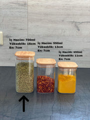 1 PIECE 700 ML BAMBOO COVER SQUARE SPICE SERIES