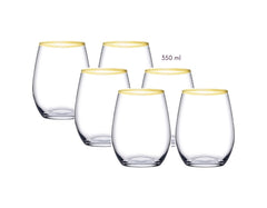 PB-420825GO Pasabahce Amber Water/Softdrink Glas Gold set of 6 - 360 cc