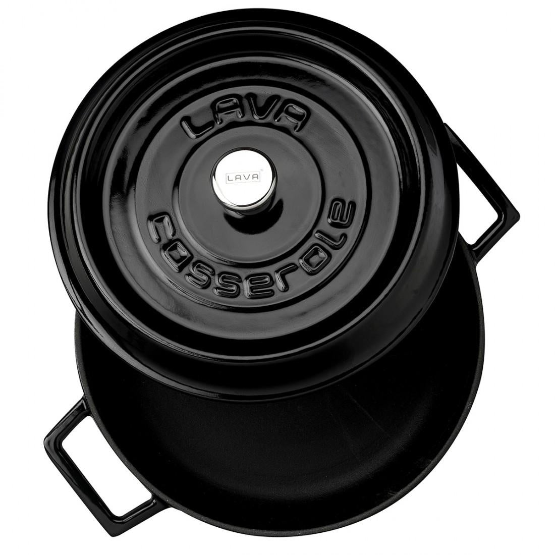 Lava Cast Iron Multi-Purpose Flat Pot Black 24 cm LV Y ST 24 K2